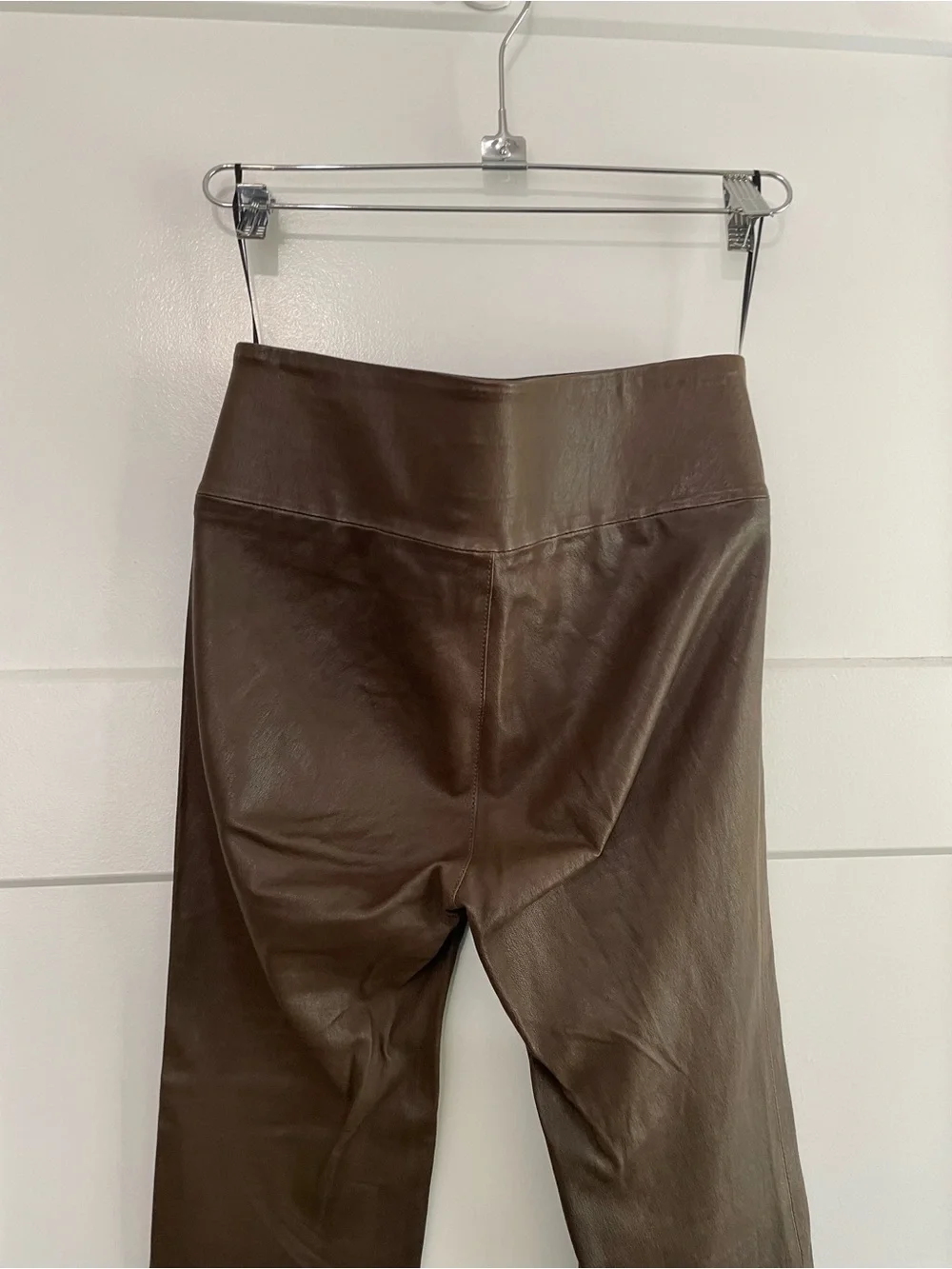 SPRWMN Ankle Crop Flare Pants 100% Lambskin Leather Pants Size 4/6 (Medium)